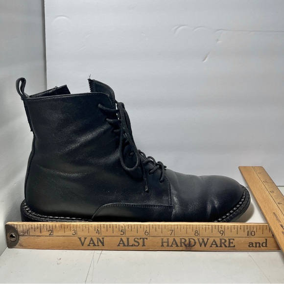 VINCE Cabria Genuine Leather Moto Combat Zip/Lace Up Boots Black - Picture 15 of 16